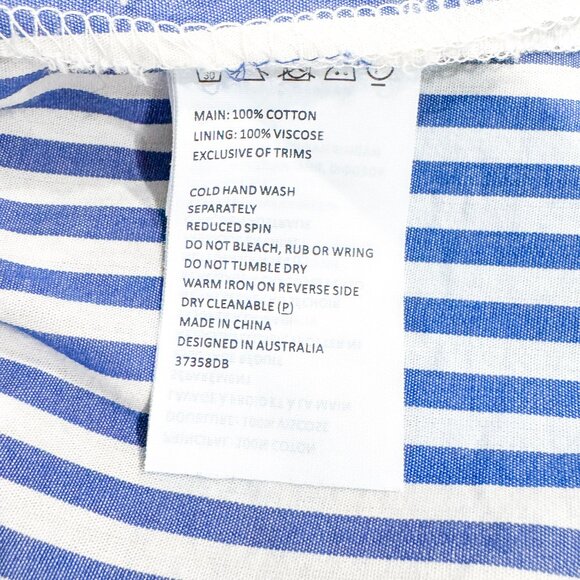 Revolve Bardot Paloma Stripe Dress White & Blue Women's Size Small - Picture 10 of 11